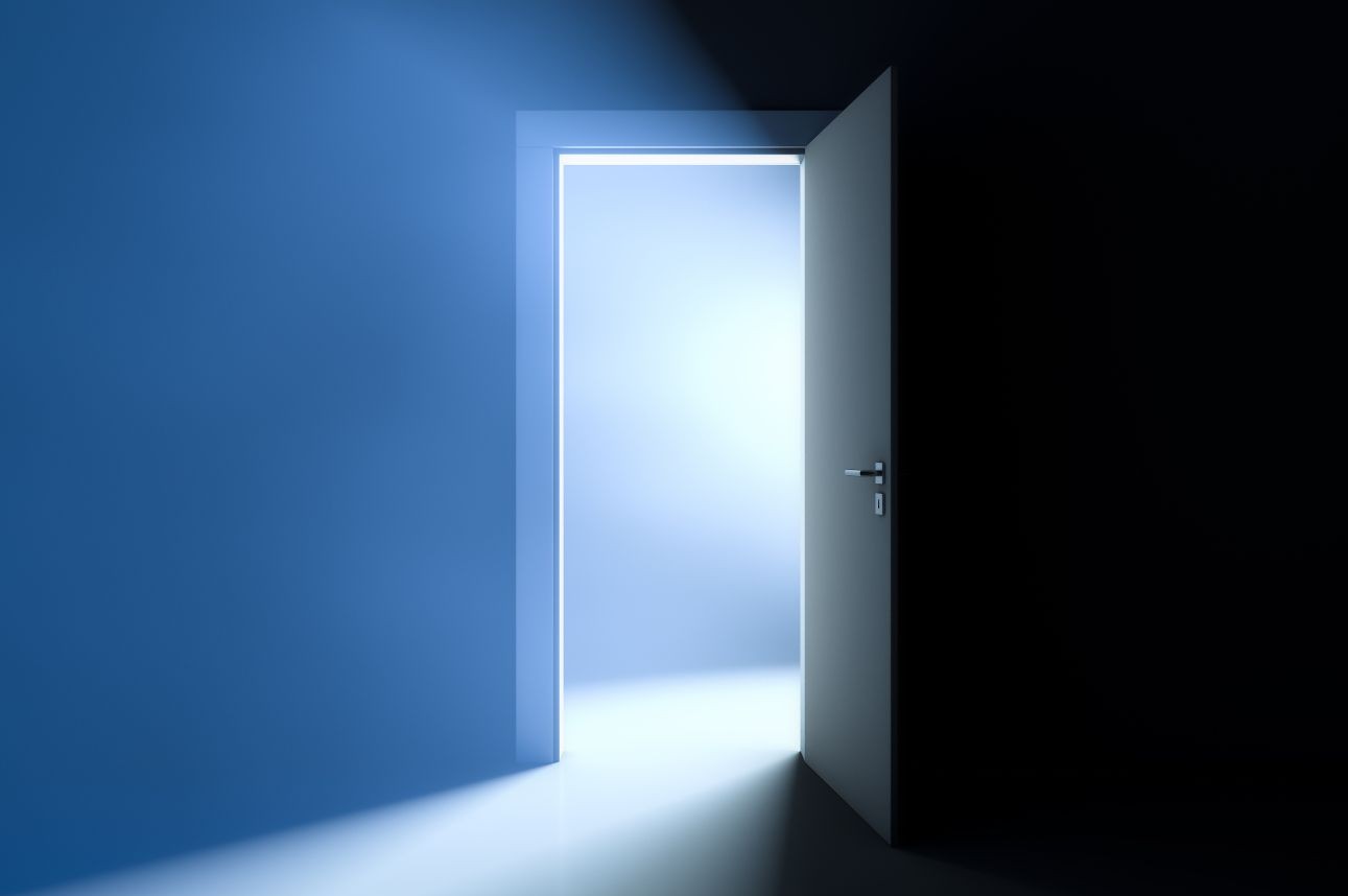 open door with light coming through